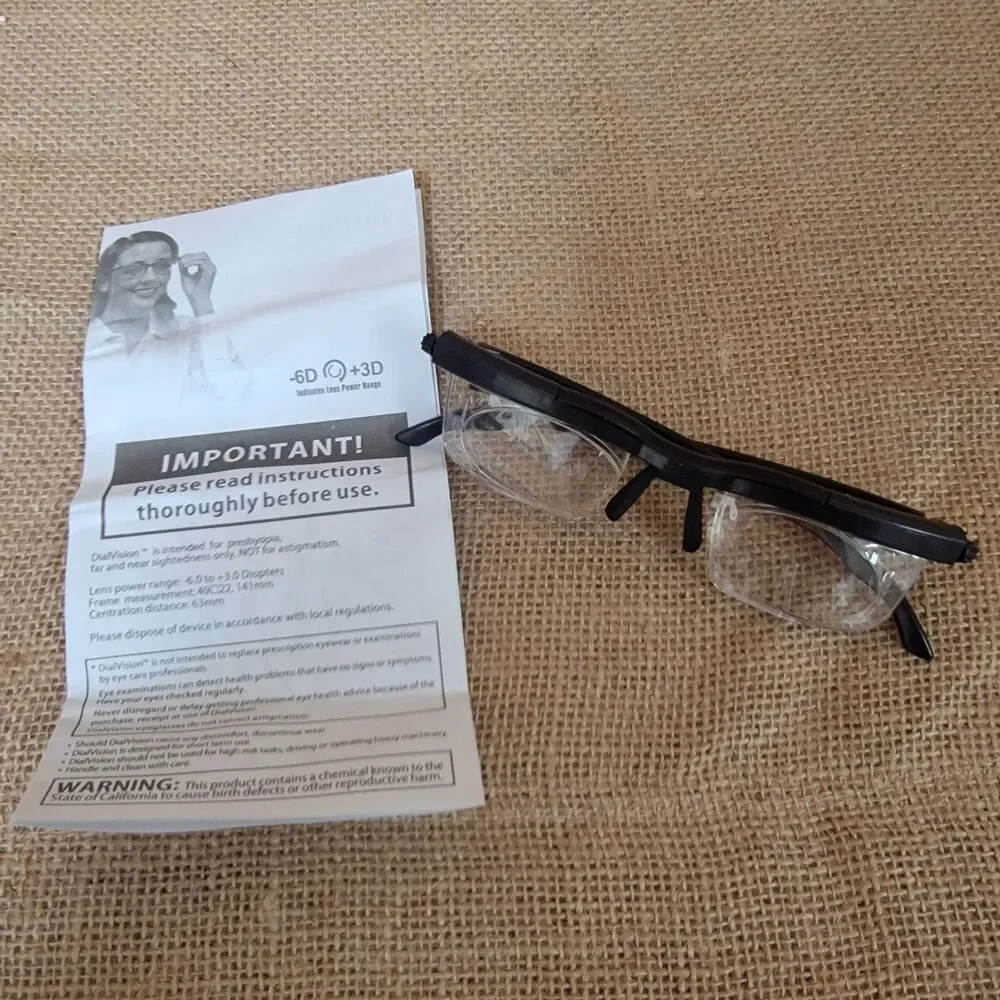 Adjustable Dial Glasses for Near and Far Vision Unisex 1 Pair